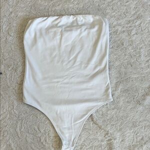 BABATONWhite Strapless Bodysuit
